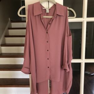 Cold Shoulder High-Low Blouse NWOT